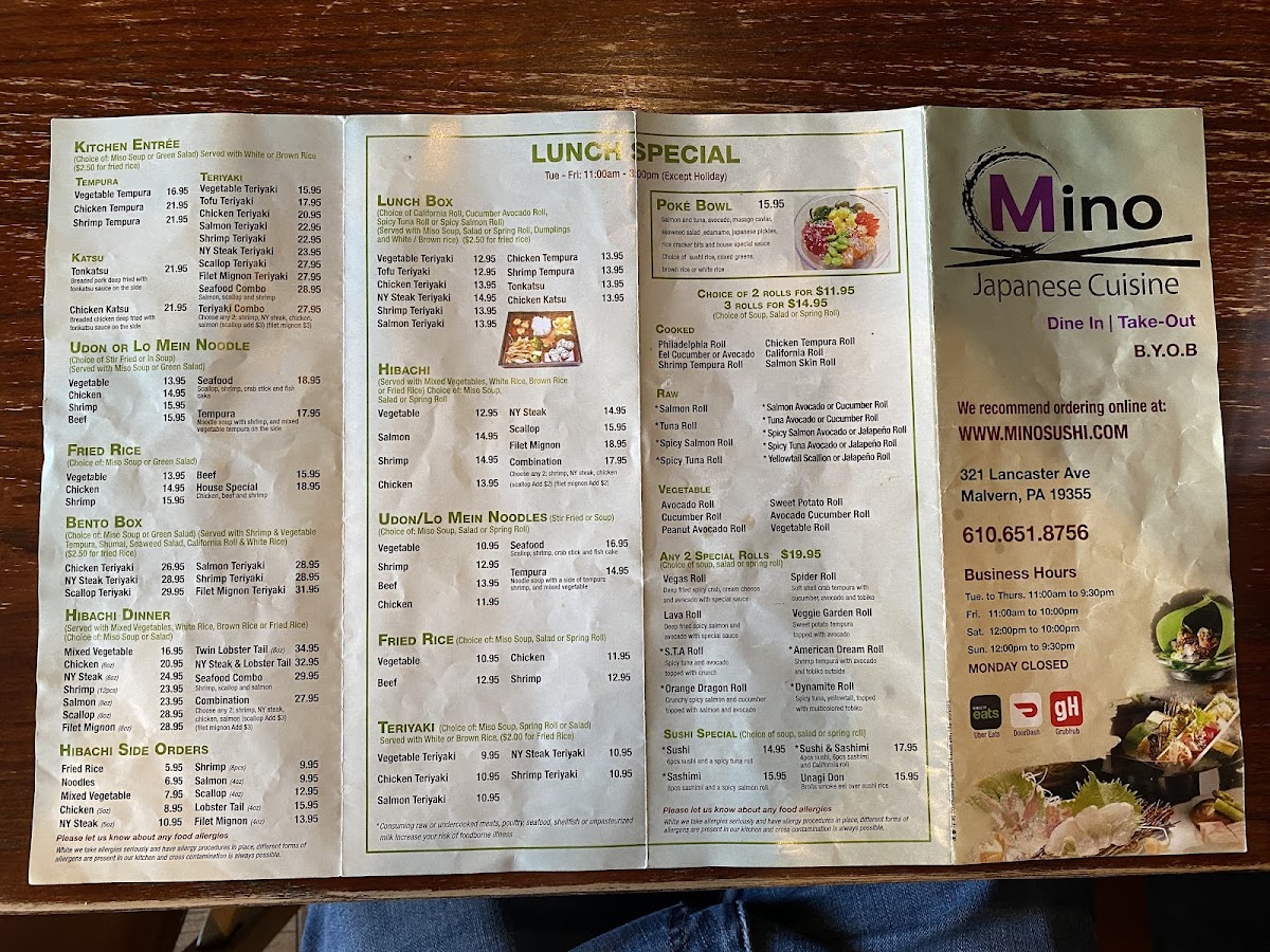 Menu Mino Japanese Restaurant & Sushi Bar-9